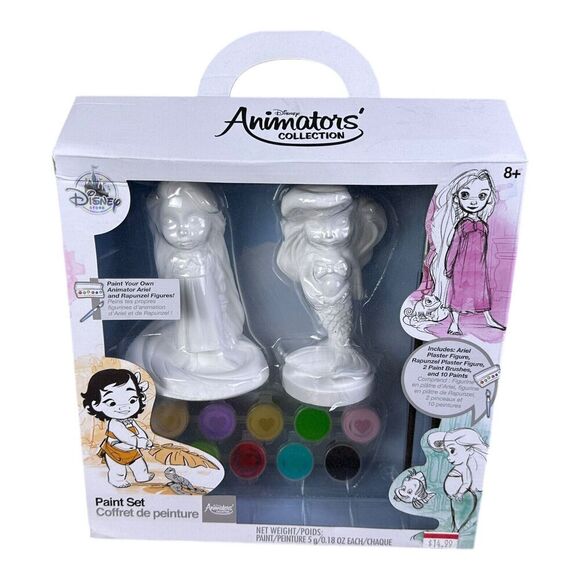 Disney Animators Collection Set - Plaster Ariel & Repunzel - Paint Your Own RARE - Picture 1 of 6